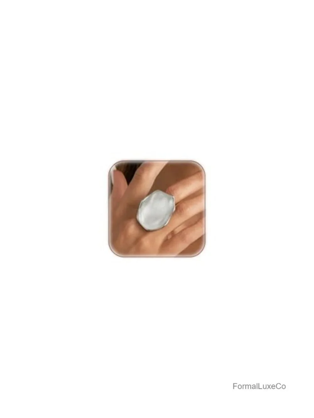 Irregular Resin Stone Chunky Statement Ring Adjustable Band